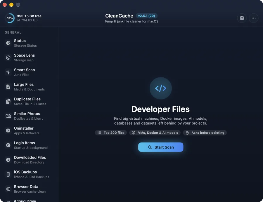 Developer Files in CleanCache
